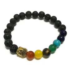 Lava Stone Buddha Chakra Bracelet