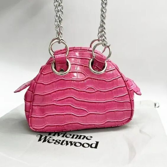 Vivienne Westwood Leather Shoulder Bag Handbag Big Orb Chain
