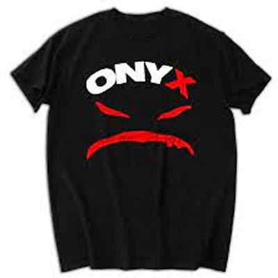 【NONCODE】(Unisex) Rebelta Print Pigmented T-shirt NEW Onyx hip hop BAND T-shirt Black short sleeve All Sizes S