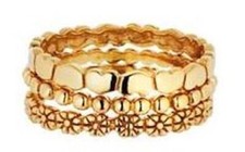 Stacker Rings Set of 3 Gold Plated 925 Sterling Silver Sizes LNQ