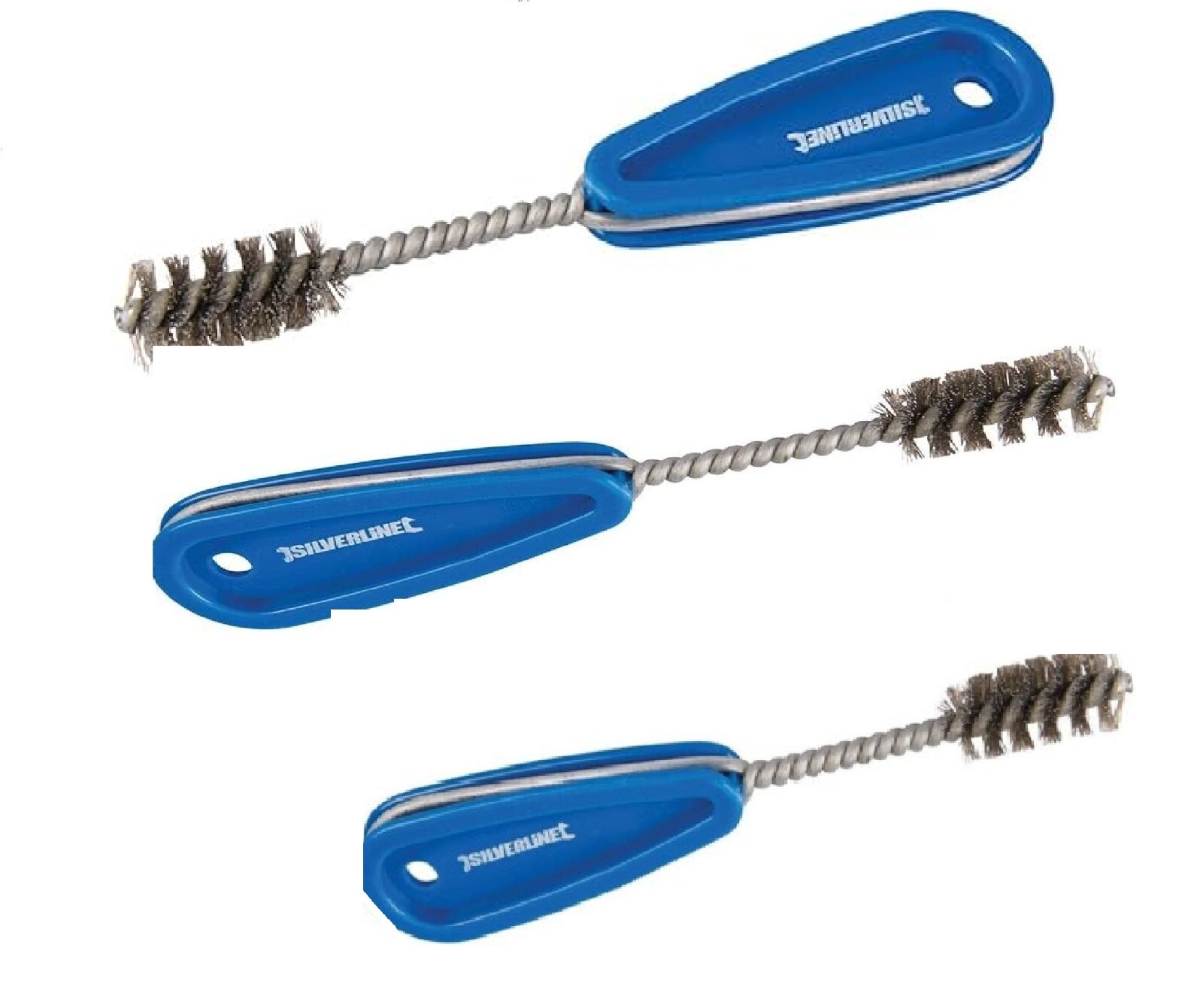 Thread Deburring Brush Set Of 3 Silverline Pipe Deburring Brushes Brush Steel Bristles 15mm ...