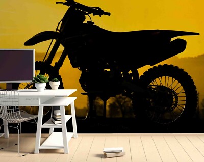3D Motorcycle Close-up Self-adhesive Removable Wallpaper Murals