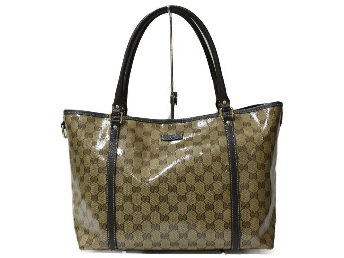 Gucci Tote Bag With Cloth 265695 Gg Crystal Beige Brown Gucci Tote Bag With Cloth 265695 Gg Crystal Beige Brown
