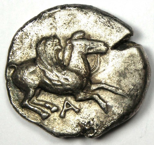 Epiras Ambrakia AR Silver Stater 460 BC Pegasus and Athena Coin - Fine / VF - Picture 3 of 5