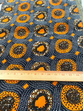 Tessuto stampa Polytex Tanzania tessuti XXI secolo 58" x 38" (marrone e arancione)