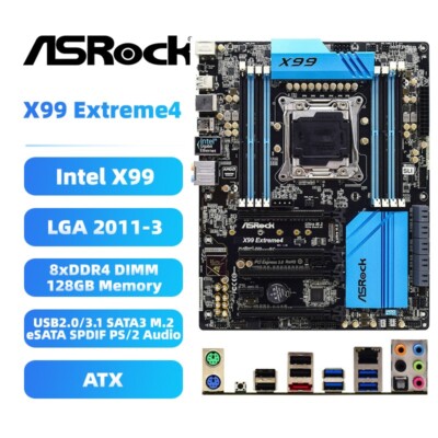 ASRock X99 Extreme4 LGA2011-3 DDR4 Motherboard | For Intel ASRock X99 Extreme4 LGA2011-3 DDR4 Motherboard | For Intel