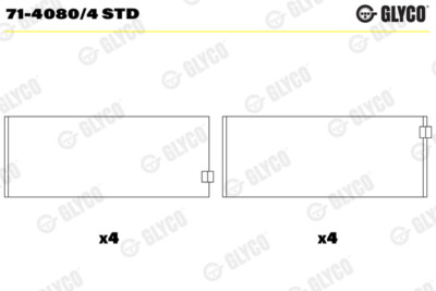 GLYCO 71-4080/4 STD Pleuellager Für ,CITROËN,FIAT,IVECO,UAZ