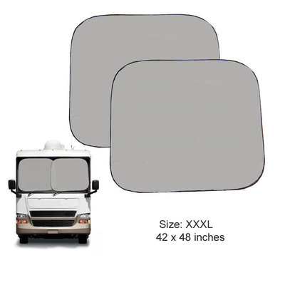 New 2 Panels RVs Class A Truck Windshield Magic Sun Shade SunShade 42''x48'' XXXL