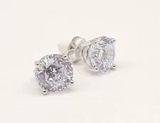 QVC Diamonique Epiphany Platinum Coated 100-Facet 5/16" Ladies Stud Earrings