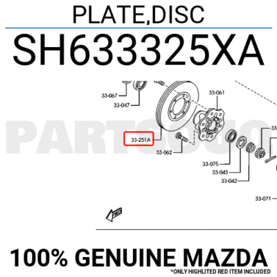 SH633325XA Genuine Mazda PLATE,DISC SH63-33-25XA | eBay