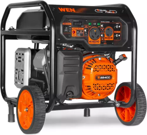WEN DF5600X 5600W Dual Fuel Portable Generator 224cc Electric Start CO Sensor