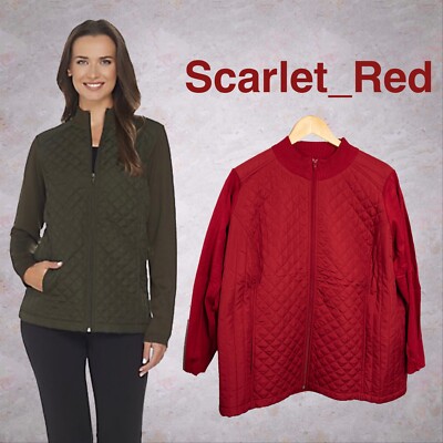 Linea by Louis Dell'Olio Quilted Lightweight Jacket 24W Scarlet Red A267878