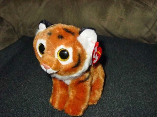 Ty Beanie Boos 2015 VelveTY : TIGGS Baby Bengal Tiger Plush 6" Glitter Eye