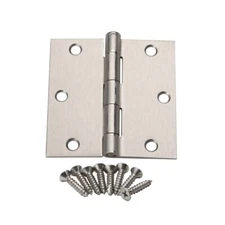Satin Nickel Steel Door Hinge 3.5"  3 1/2" Square Edge Corner SN 61968