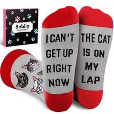 Bebila Gifts for Women Men Funny Socks for Cat Dad Mom Birthday Gifts for Men...