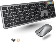 X9 Bluetooth Keyboard and Mouse Combo Bluetooth, 2.4Ghz, USB C Wired - Slim Wi