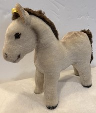 Vintage 80 s Steiff Tagged 3785/25 Derby" Pony Horse Foal. Great Holiday Gift