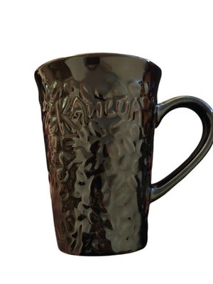 Retro Pernod Ricard USA Kahlua Coffee Bean Embossed Tapered Brown Stoneware Mug