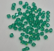 Swarovski Crystal Light Emerald Bicone Beads; 4mm 24pc or 6mm 12pc