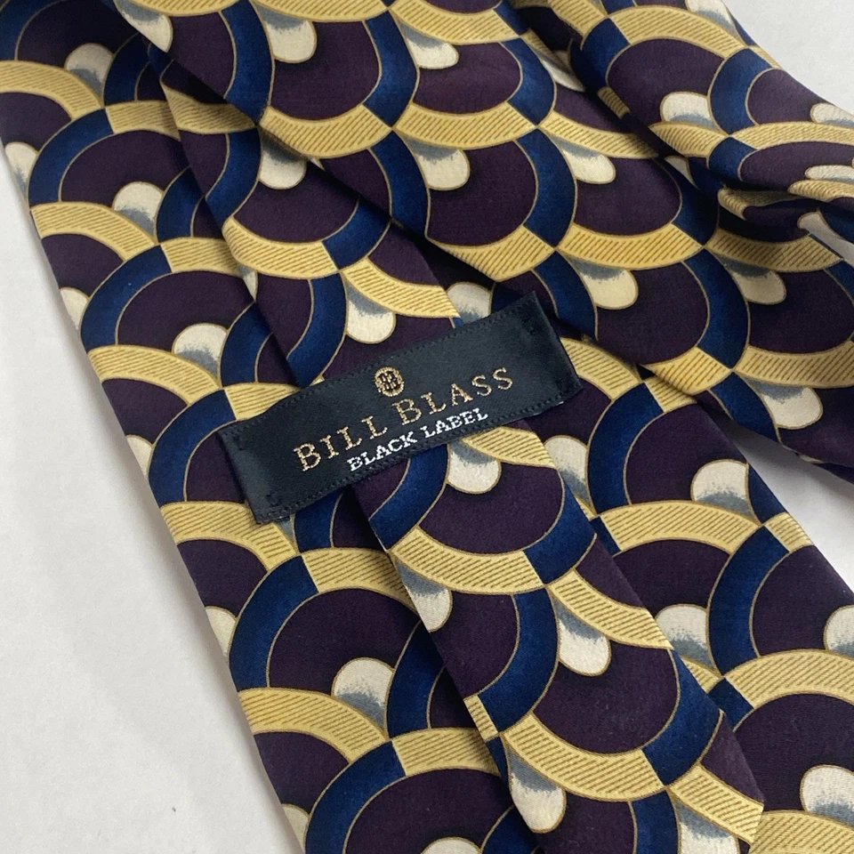 Corbata BILL BLASS ETIQUETA NEGRA Hombre Seda Art Deco Geométrica Abstracta Costa Rica G3 Foto 2 de 4