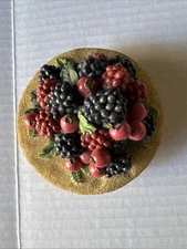 1998 Candle Jar Topper Mixed Berry Topper Home Decor Blackberry Raspberry