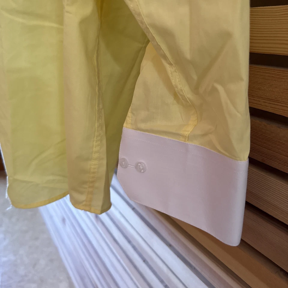 BERLIONI MENS ITALY DRESS SHIRT TWO-TONE LONG SLEEVE FRENCH CUFF 3 XL CL-1-22 - Image 3 of 4