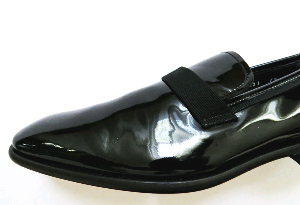 SALVATORE FERRAGAMO Black Patent Leather Tuxedo Shoes 7.5 US  display picture 1