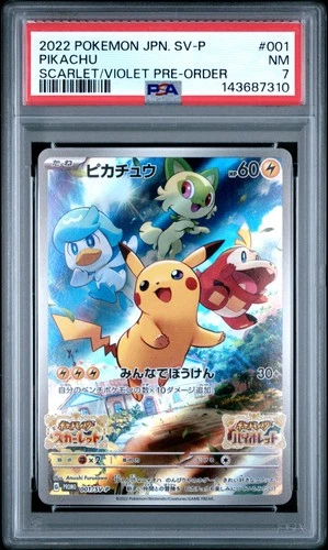 2022 POKEMON JPN SV PROMO SCARLET & VIOLET PRE-ORDER #001 PIKACHU PSA 7