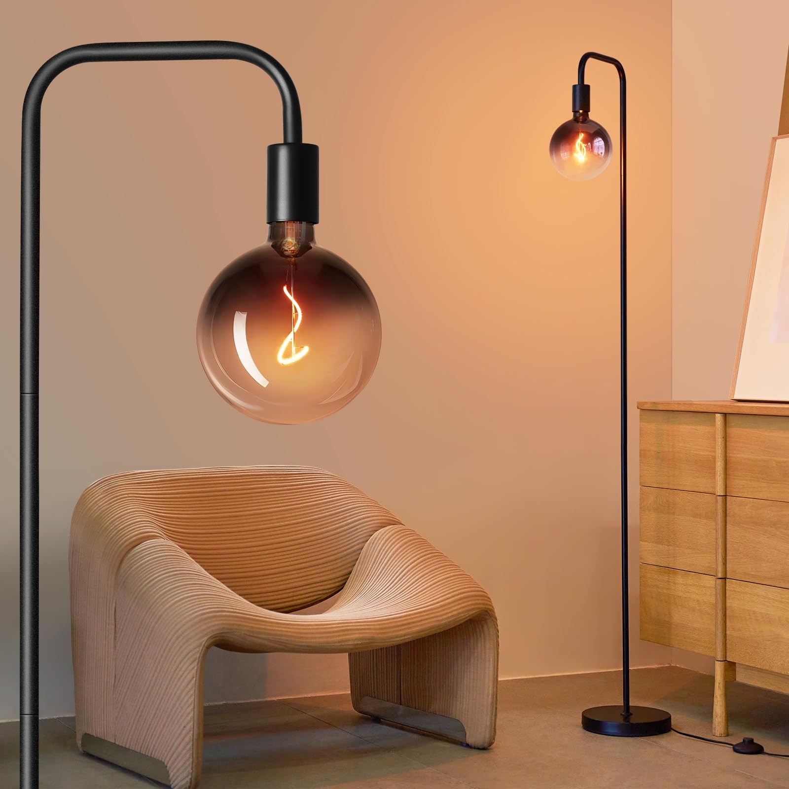Minimalist Industrial Floor Lamp for Living Room Modern Standing Light-image