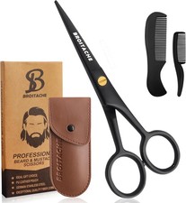 5 Professional Beard and Mustache Scissors, German Steel Beard Scissors Come wi