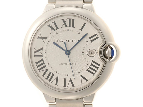 Cartier Ballon Bleu LM W69012Z4 Stainless Steel 42mm Silver Dial Men's #DW1106