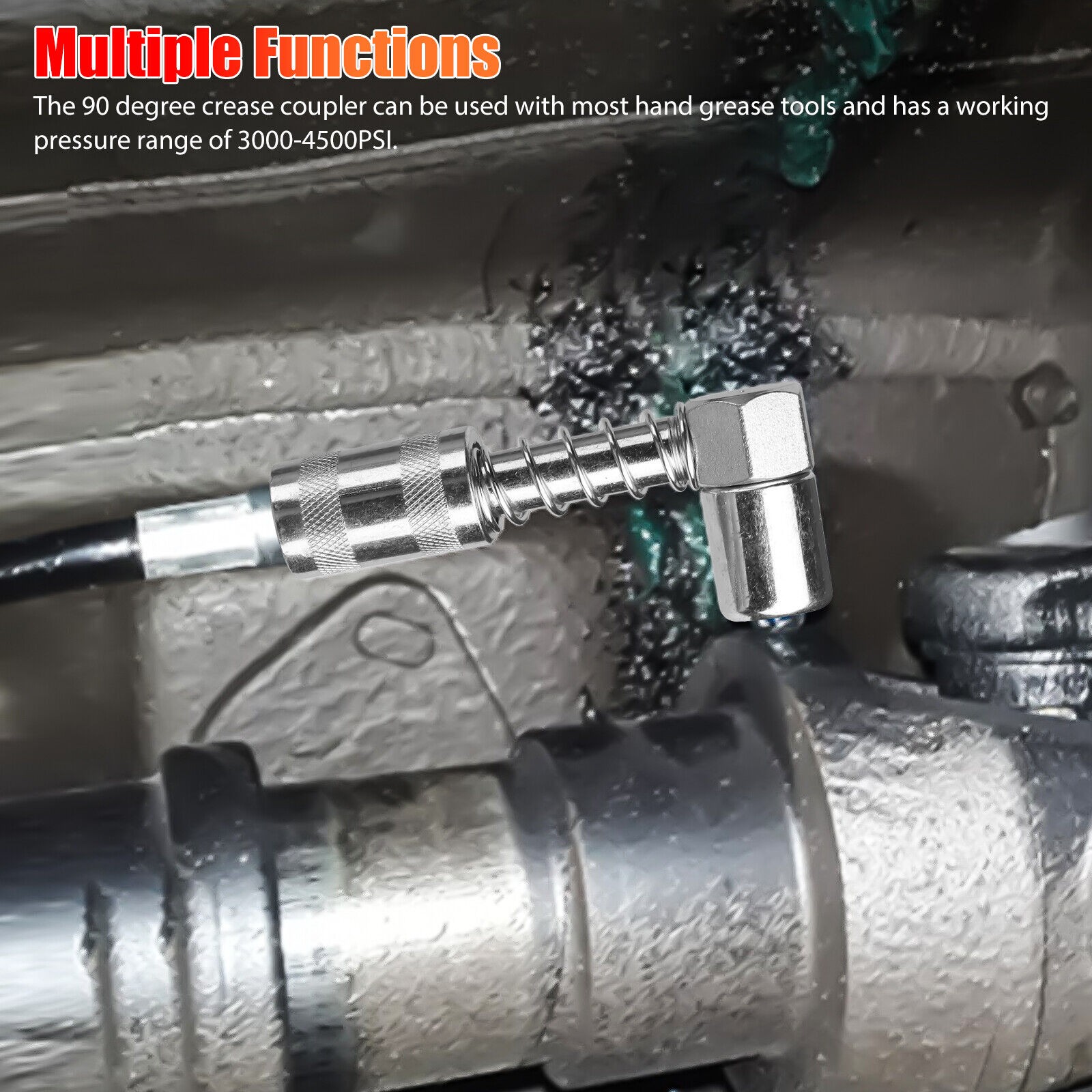 Grease Nozzle Adapter Grease Gun- 90 Degree Grease Coupler Adapter Accessory NEW