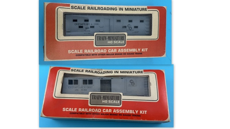 Lot of (2) Train-Miniature HO Scale C&O Railroad Cars #5546 & #5526 Tool & Bunk