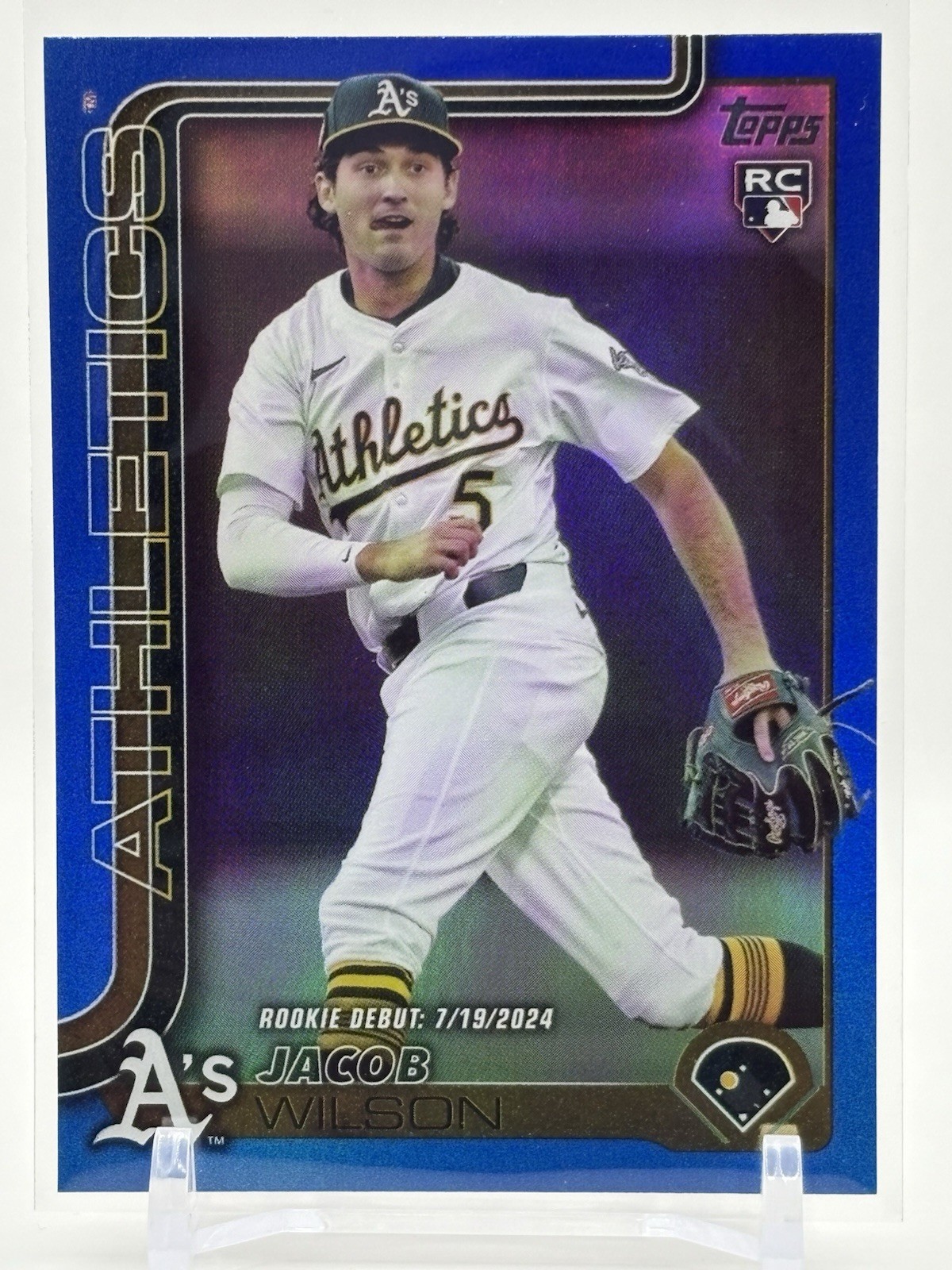 2025 Topps Update JACOB WILSON RC Rookie #US180 BLUE Rainbow FOIL #d /150