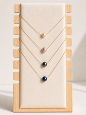 18K Gold Plated Freshwater Pearl Necklace Non Tarnish Dainty Choker Gift