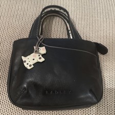 Radley Leather Handbag with polka dot dog charm , excellent condition 
