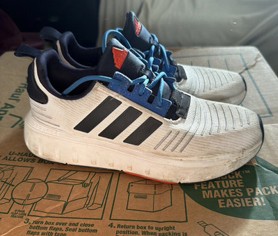 adidas FortaRun Unisex Kids Sneakers White/Blue/Black Mesh Lace Up US 4.5