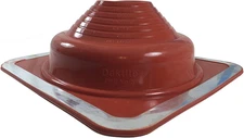 Premium #5 Red Silicone Metal Roof Pipe Flashing, High Temp, Square Base, Pipe O