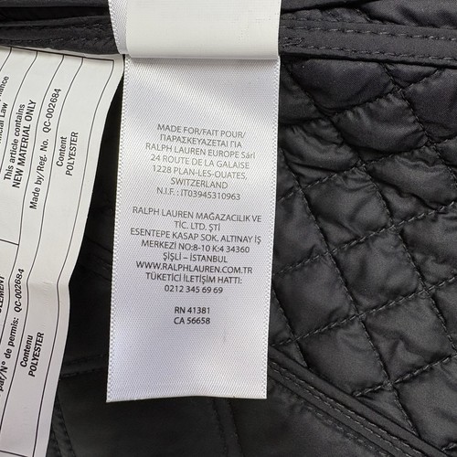 Polo Ralph Lauren Quilted Vest Womens Size Medium Full Zip Button Black NWT $170 - Picture 10 of 14