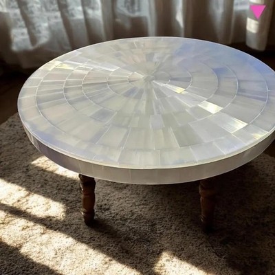 Selenite Crystal Coffee Table Top   Natural Crystal, Unique Stone, Modern Home