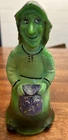 Fenton Glass Vintage Figurine Halloween Green Witch Holding Sack Glitter