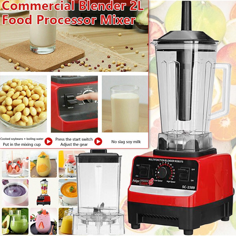 2L Commercial Food Blender Juicer Mixer Crusher Processor Grinder 4500W Maker UK