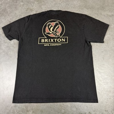 Brixton MFG Company T Shirt Mens Large Black Eagle USA