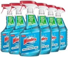 Windex Pack of 6 Glass and Window Cleaner Spray Bottle, Original Blue, 23 fl oz