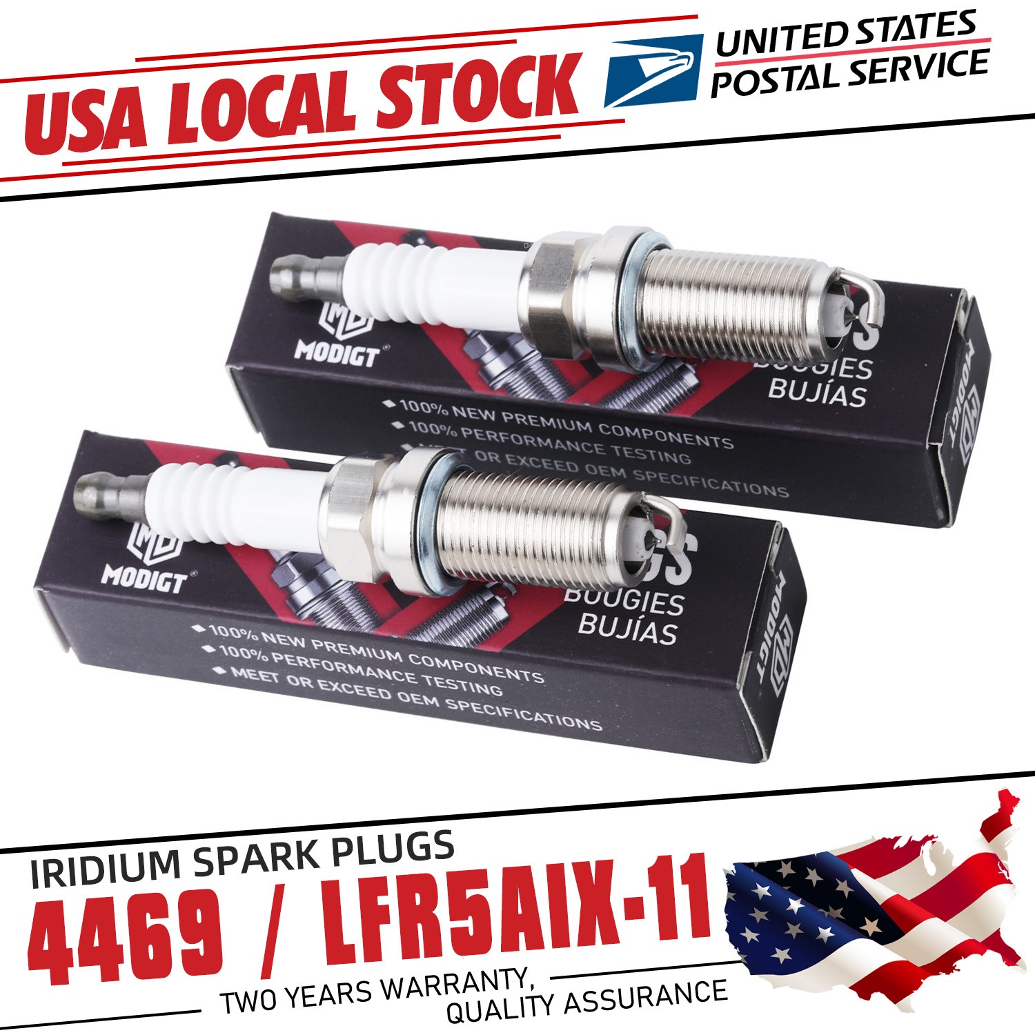 2Pcs Premium OEM Replacement For NGK LFR5AIX-11 4469 Iridium IX Spark Plugs NEW