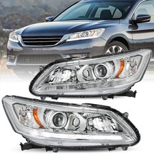 For 2013 2014 2015 Honda Accord 4dr Chrome W Led Drl Headlights Headlamps For 2013 2014 2015 Honda Accord 4dr Chrome W Led Drl Headlights Headlamps