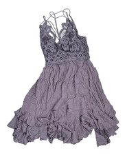 Free People Dress Sleeveless Knee Length Women's Size XS Gray Lace Boho