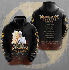 Megadeth 43 Years 1983-2026 3D Apparel Hoodie