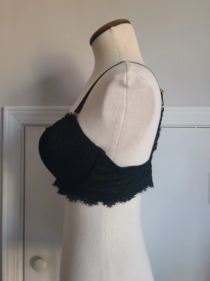 Sujetador Convertible Aerie Real Power Balconette Talla 36C Ligeramente Forrado Pestañas Encaje Foto 4 de 4