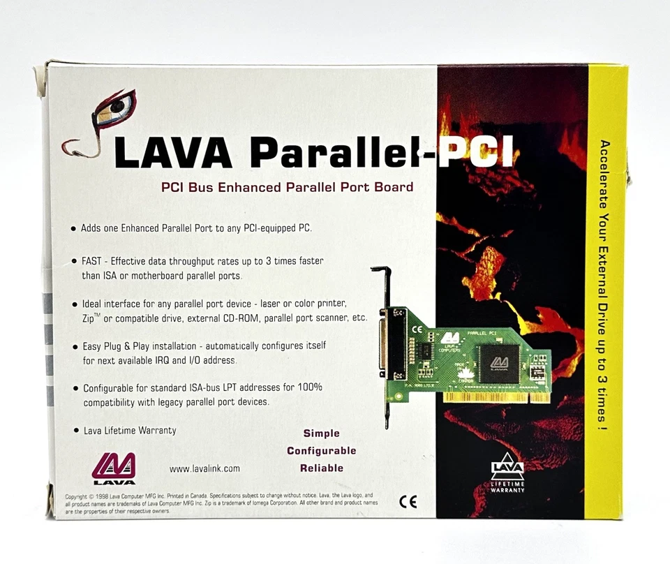 Parallel PCI Adapter by Lava MOKO L72.1 Vintage 1998 Original Box SHIPS FAST - Image 2 of 4
